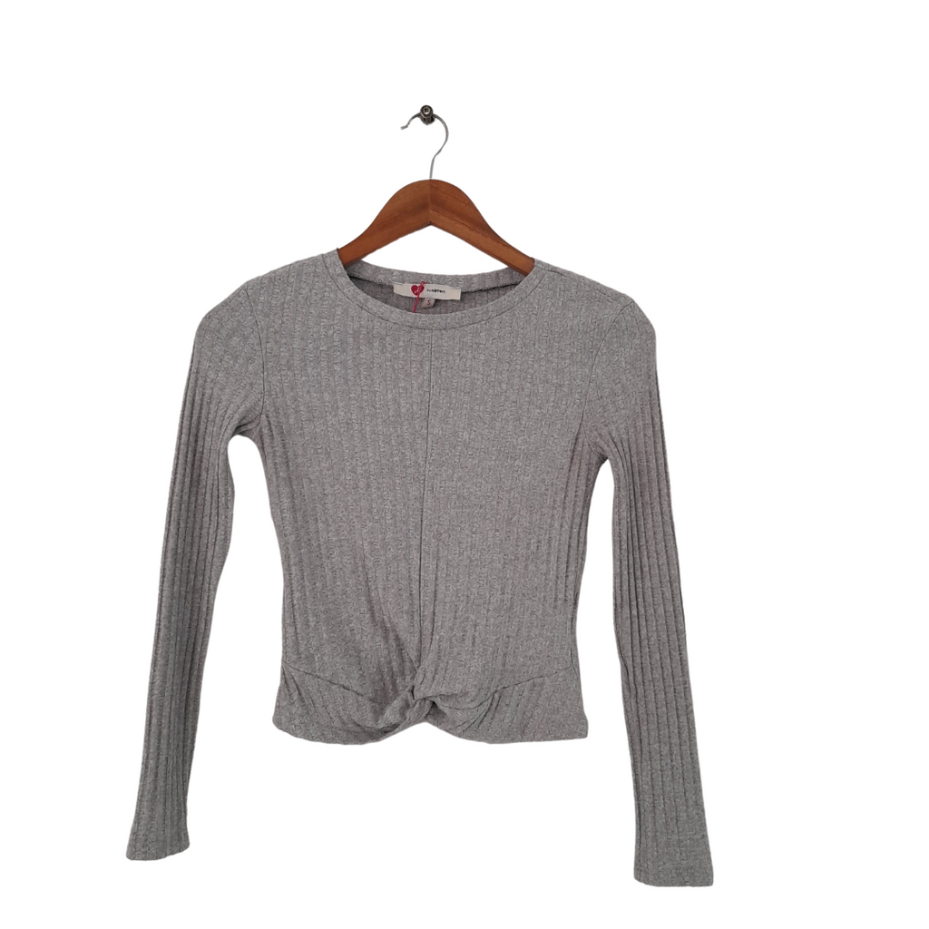 Koton Grey Knit Knot Top | Gently Used |