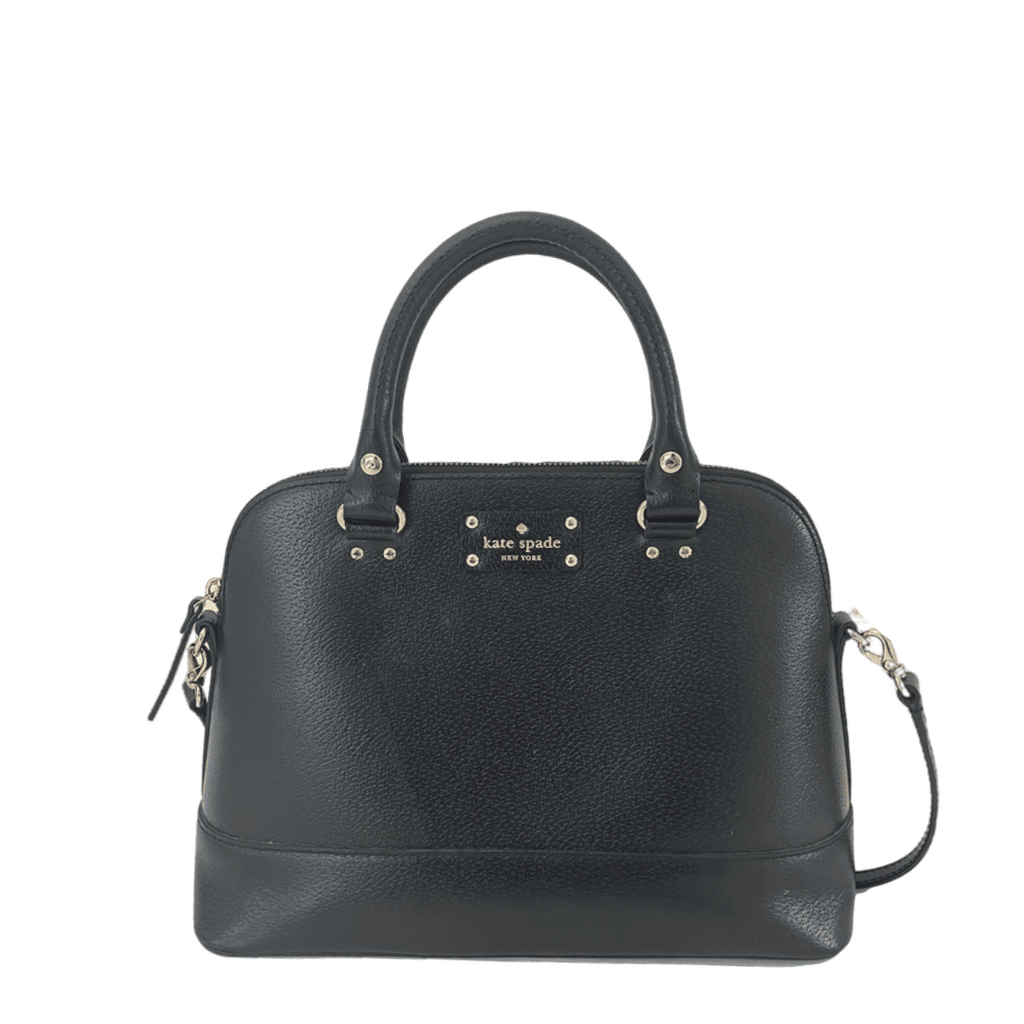 Kate Spade Black Leather Dome Satchel | Pre Loved |