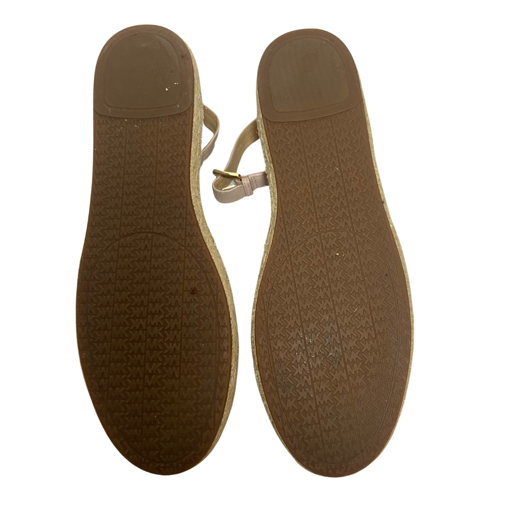 Michael Kors Light Pink Canvas and Jute Espadrille Sandals | Like New |