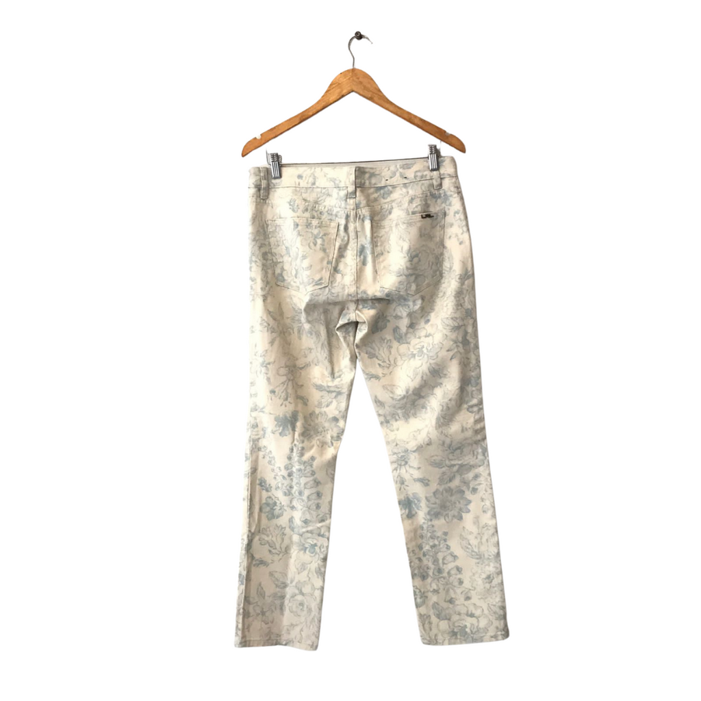 Lauren Ralph Lauren Cream & Blue Printed Jeans | Like New |