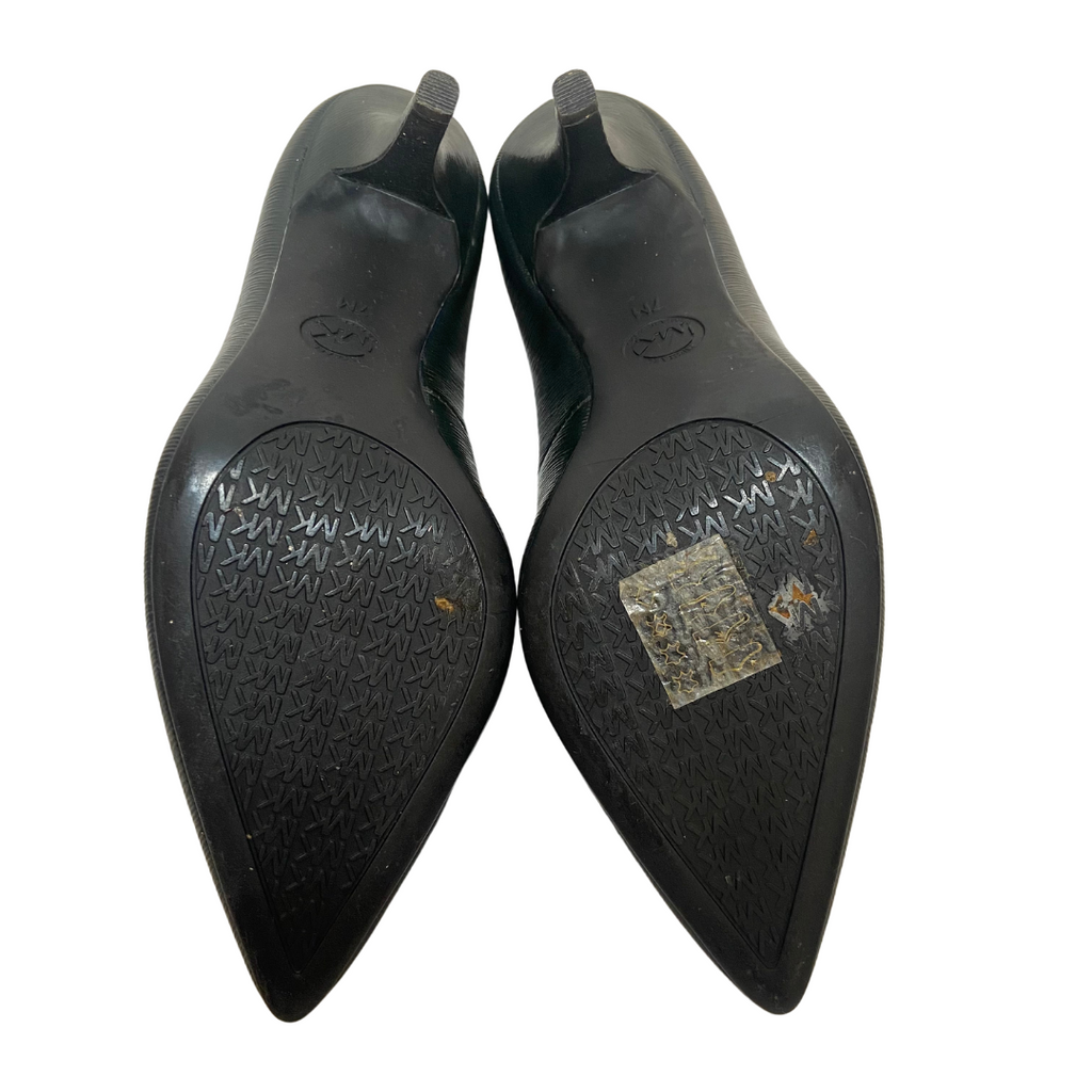 Michael Kors Forest Green Textured Leather Pumps | Pre Loved |