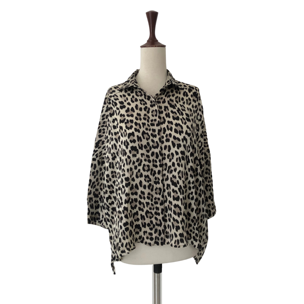 ZARA Cream Cheetah Print Shirt | Gently Used |