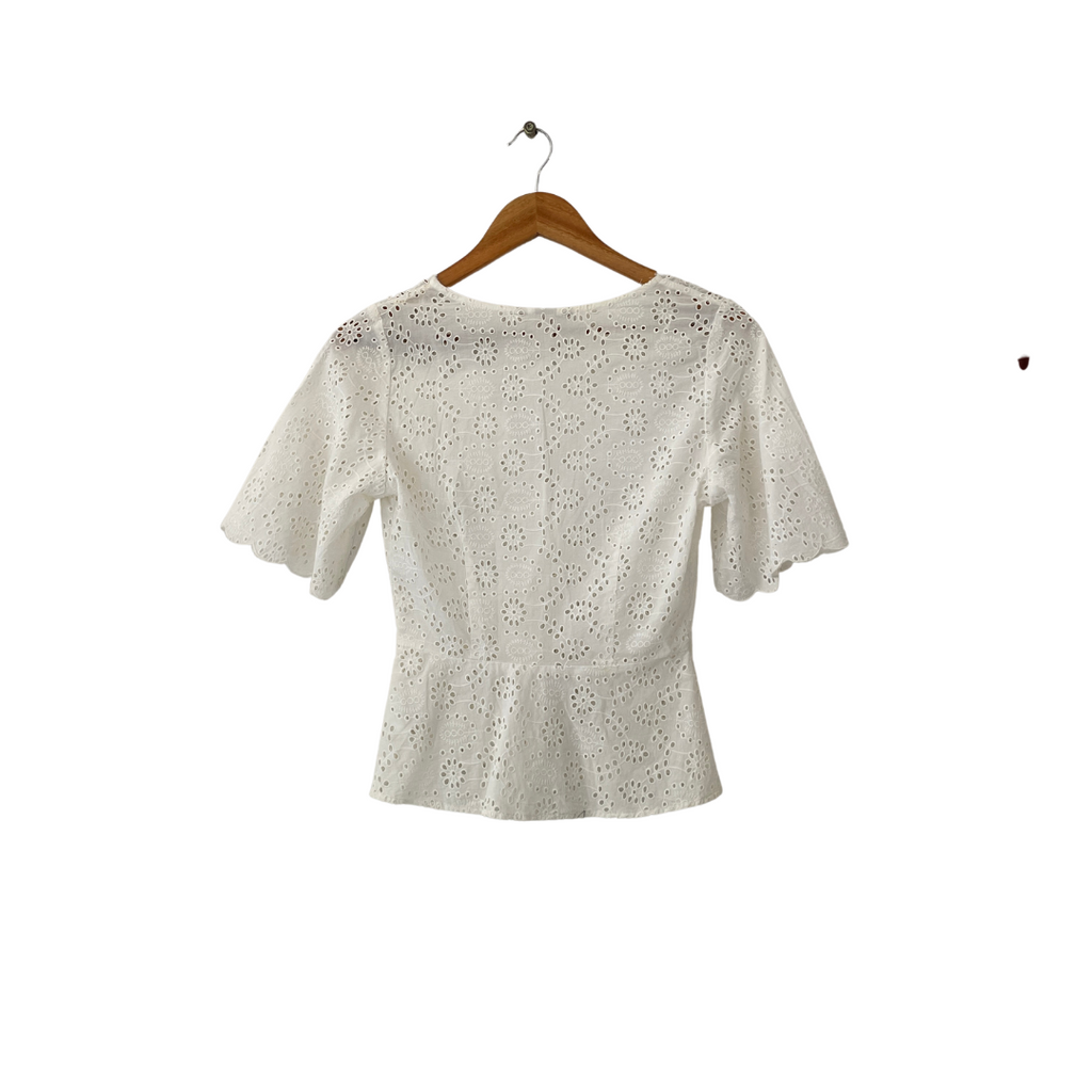 H&M White Lace Cut-out Blouse | Pre Loved |