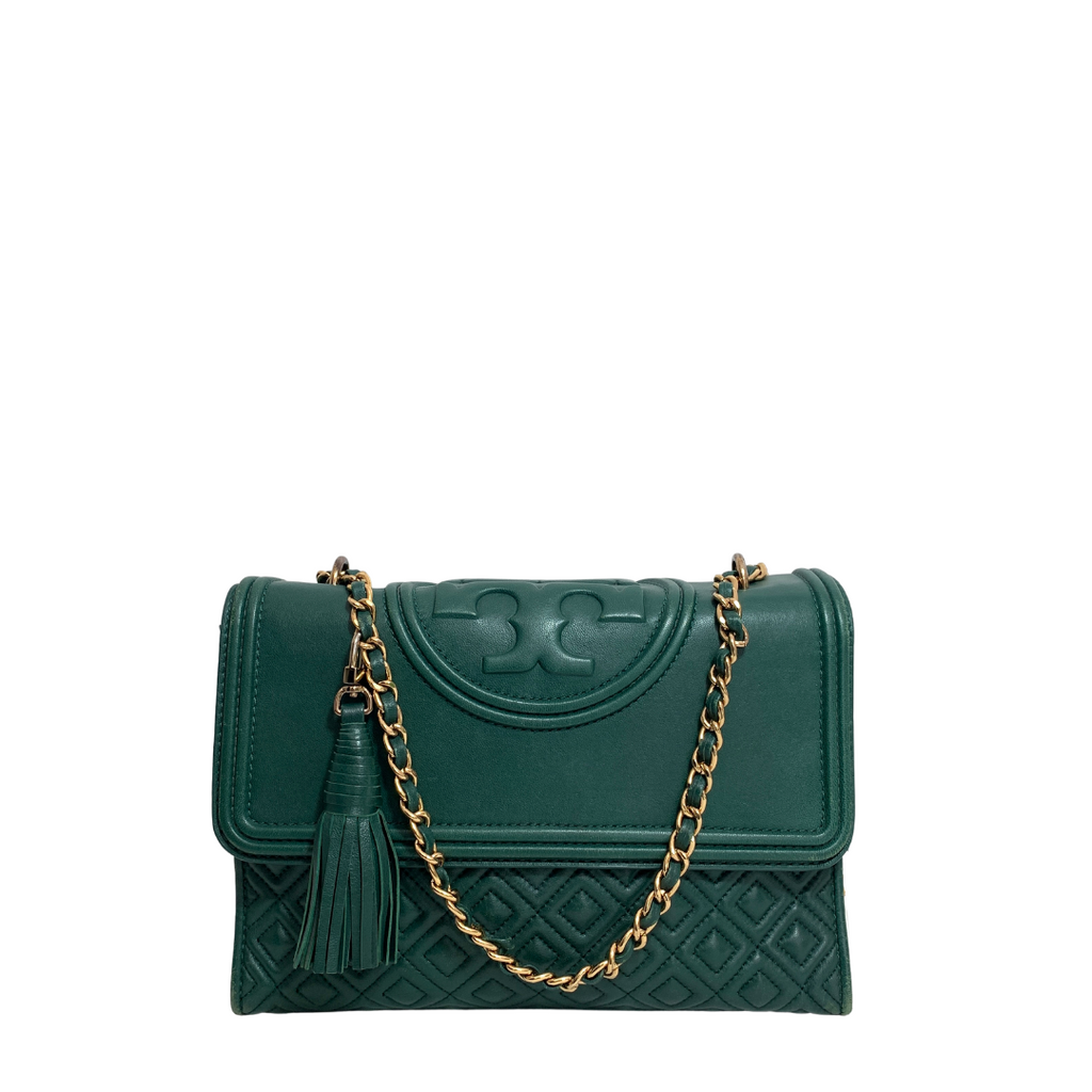 Tory Burch Green 'Fleming' Small Shoulder Bag | Pre Loved |