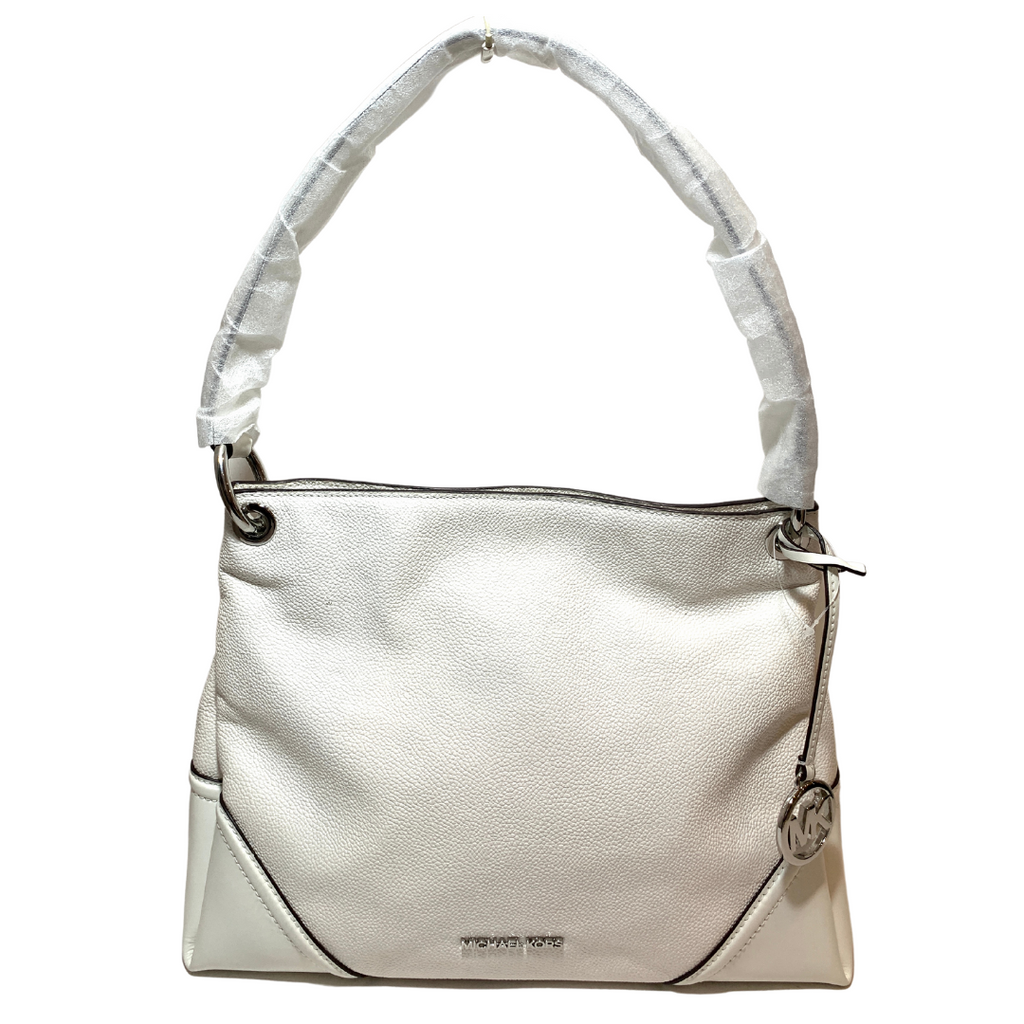 Michael Kors White Leather 'Nicole' Shoulder Bag | Brand New |