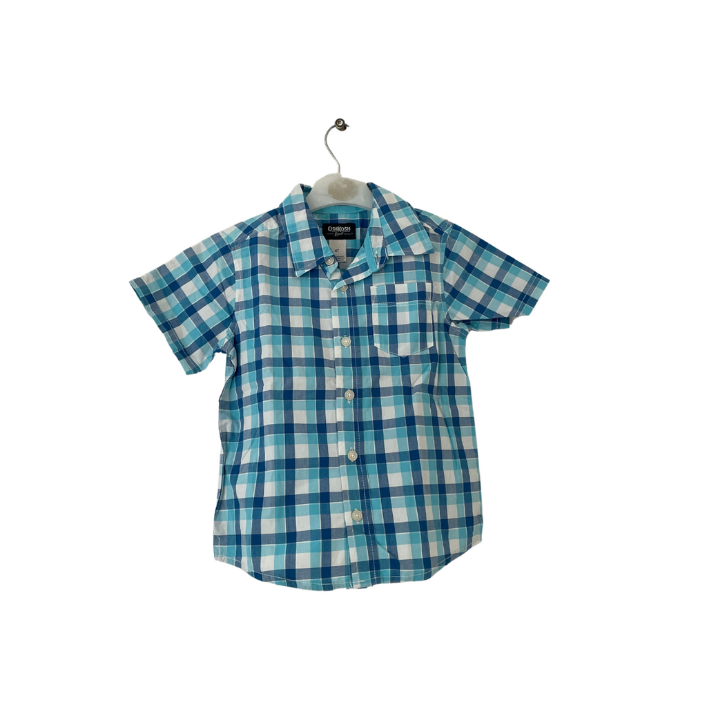 Osh Kosh Blue Checked Collared Shirt (4 years) | Brand New |