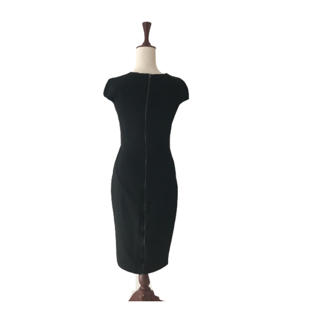 ZARA Black Zip Bodycon Midi Dress | Pre Loved |