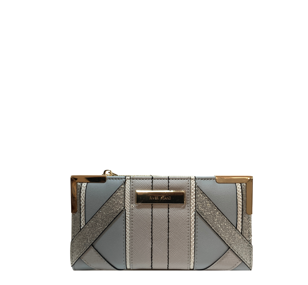 River Island Blue & Grey Envelope Wallet | Like New |