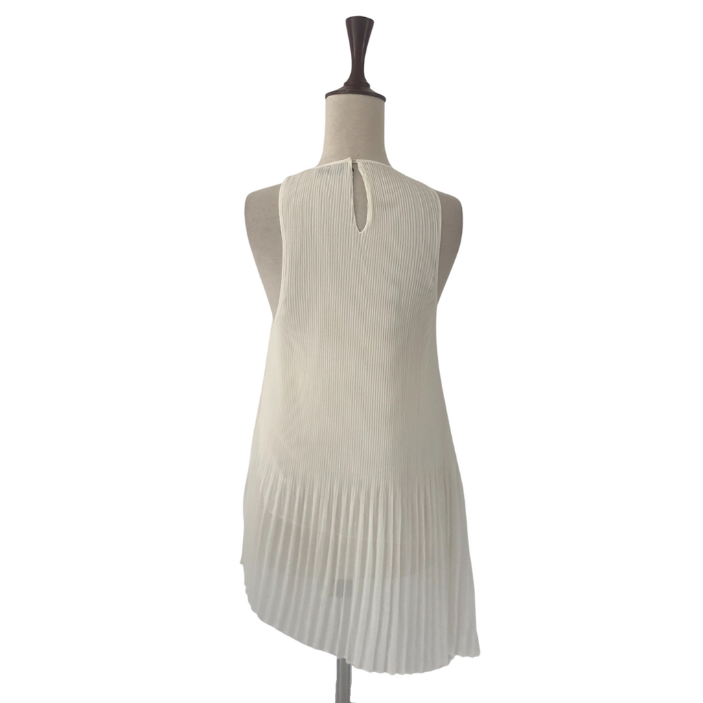 ZARA Cream Pleated Sleeveless Long Top | Gently Used |