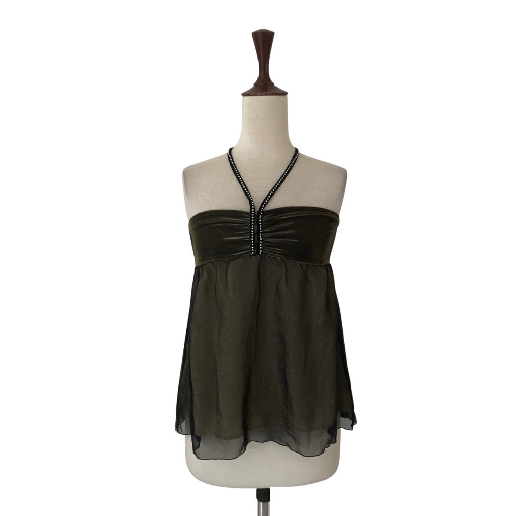 SEED Bronze Glitter Halter-neck Top | Gently Used |