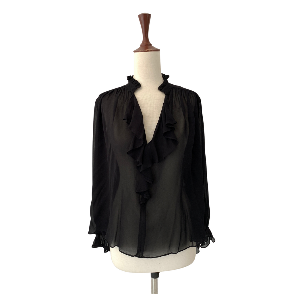 ZARA Black Sheer Blouse  | Brand New |