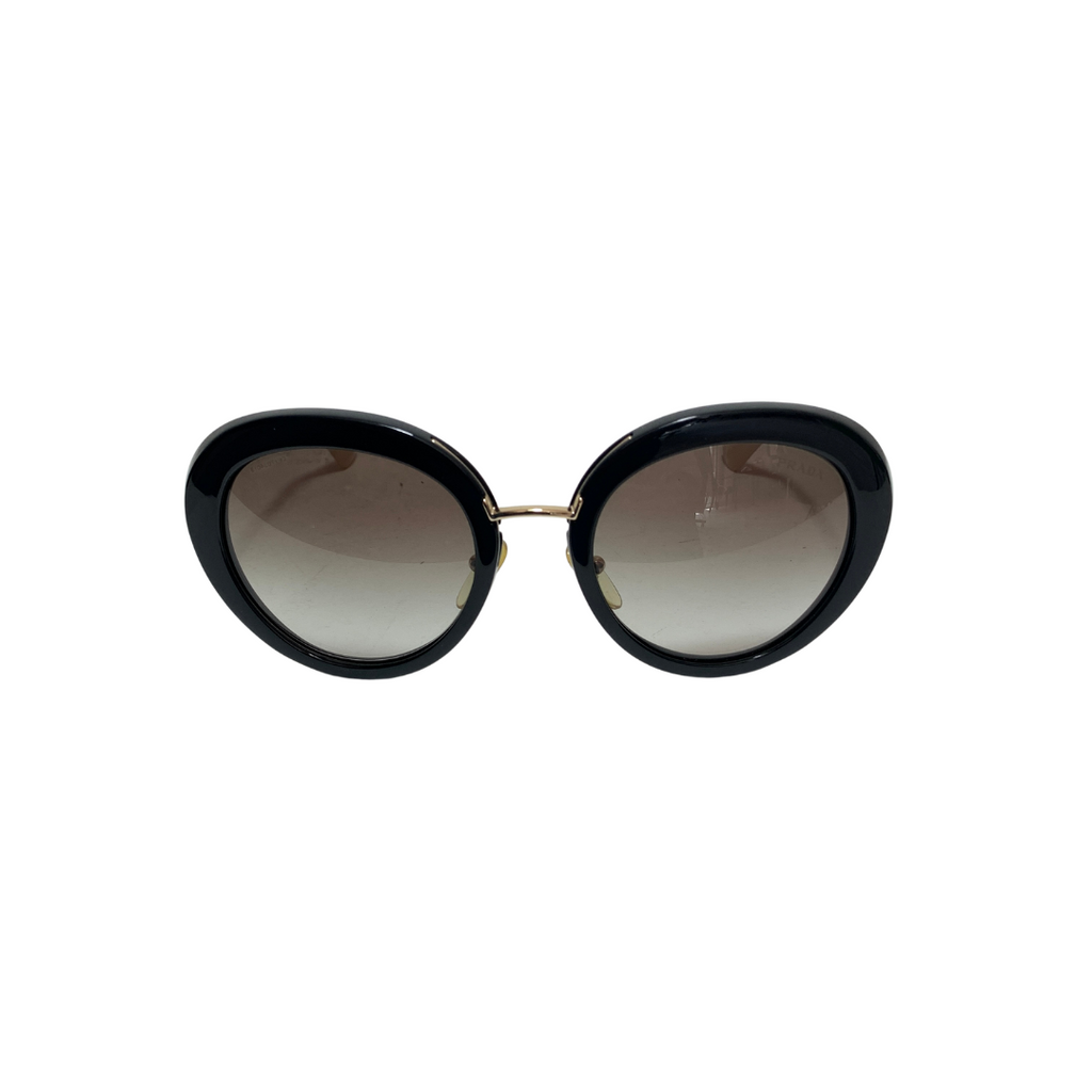 Prada SPR 16Q Black & Gold Sunglasses | Gently Used |