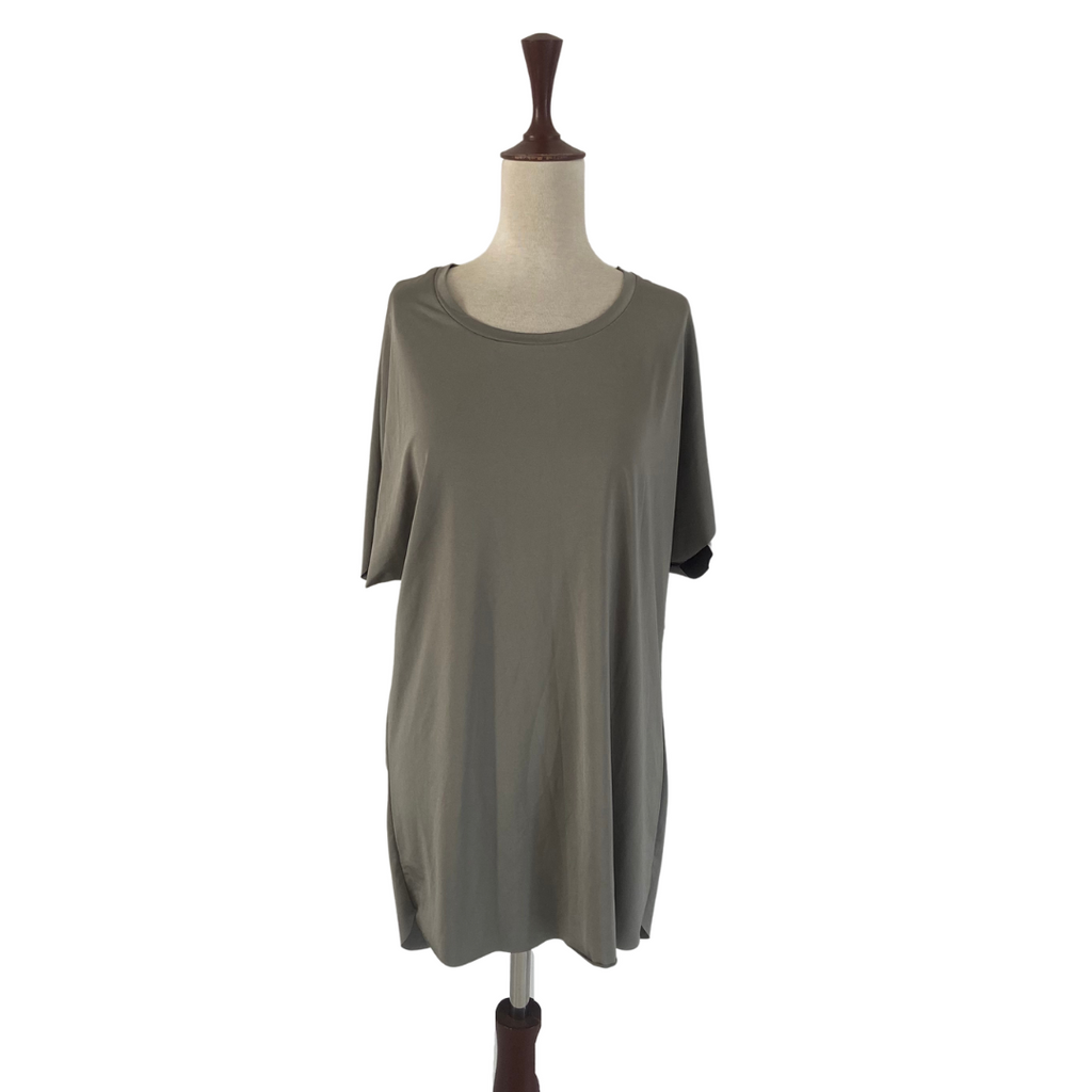 ZARA Grey Shiny Oversized Short-sleeved Top | Gently Used |