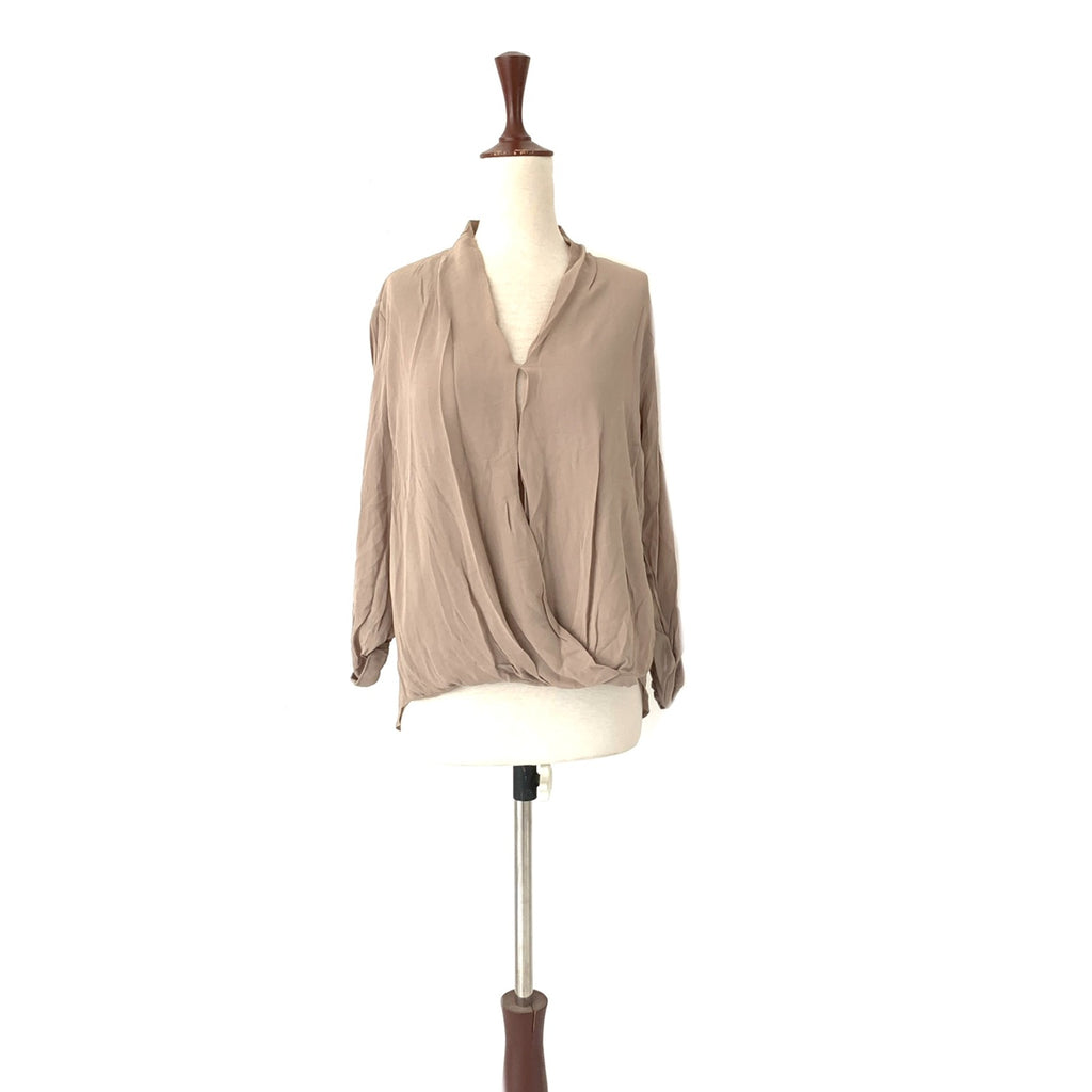 ZARA Beige Cross-Over Top | Gently Used |