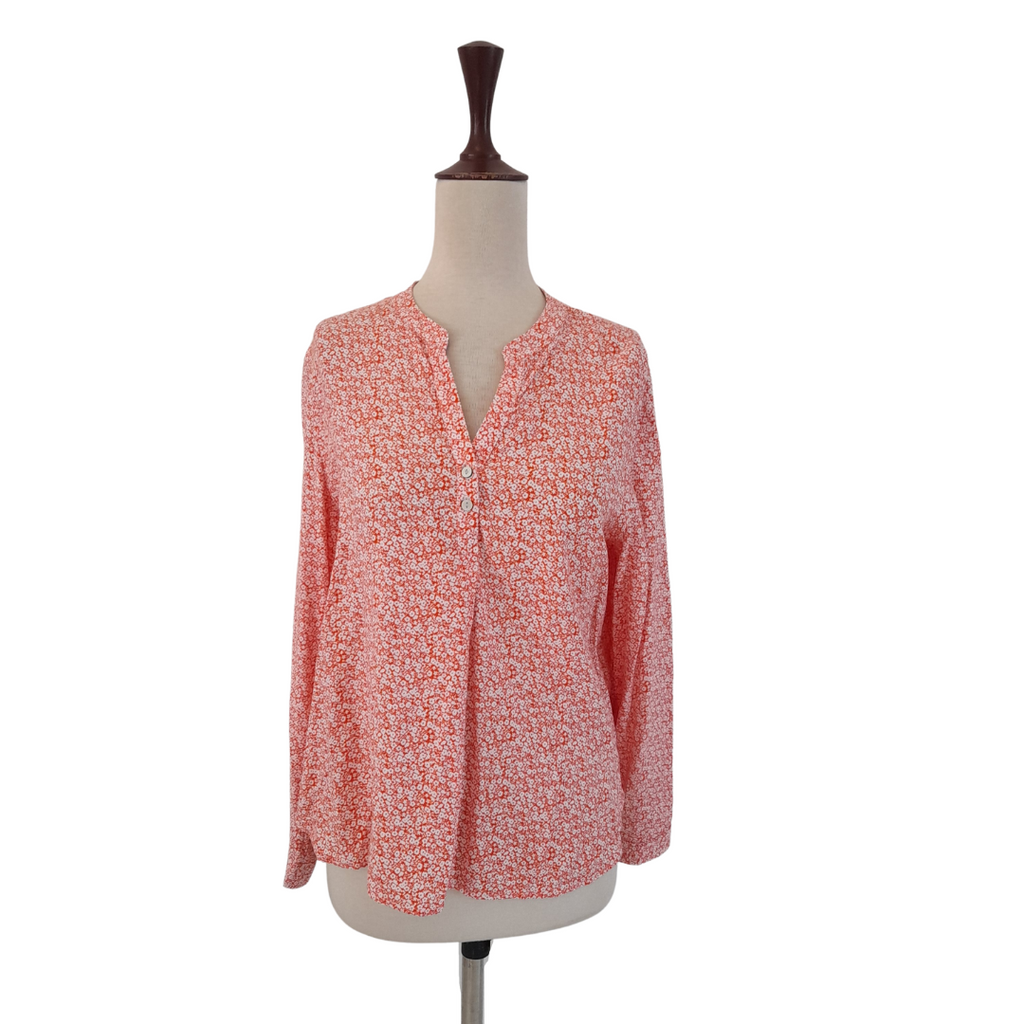 Marks & Spencer Orange & White Floral Printed Top | Gently Used |