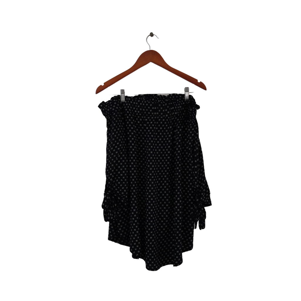 H&M Navy & White Printed Off-Shoulder Blouse | Gently Used |