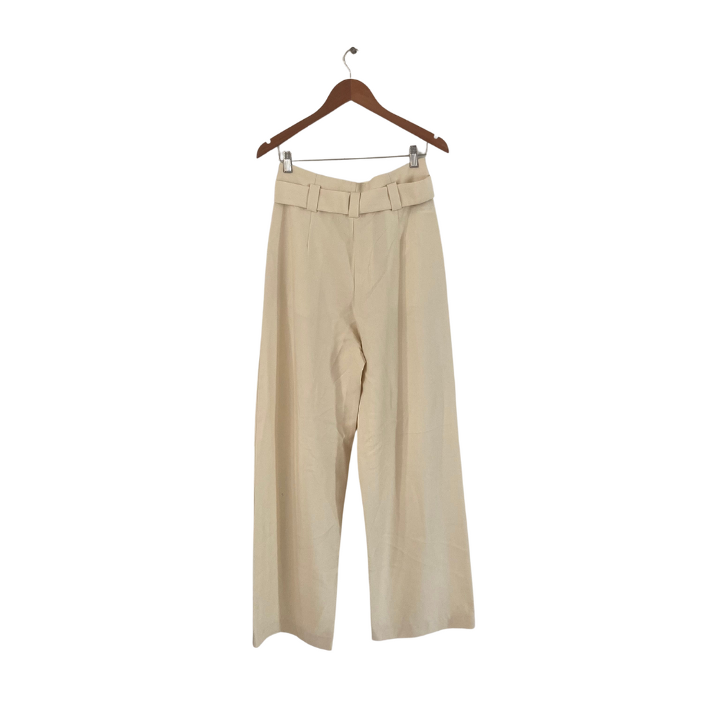 Mango Off-white Wide-leg Belted Pants | Brand New |