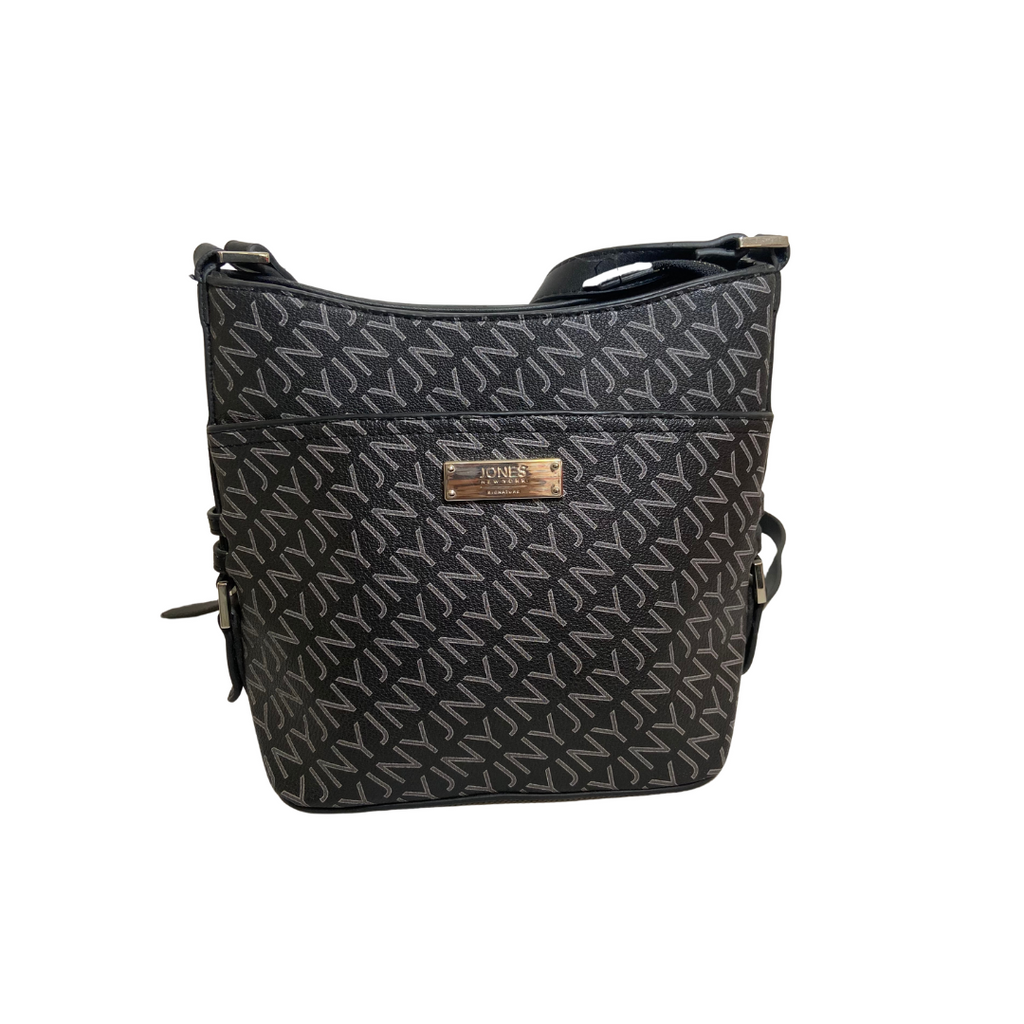Jones New York Black Monogram Crossbody Bag | Like New |
