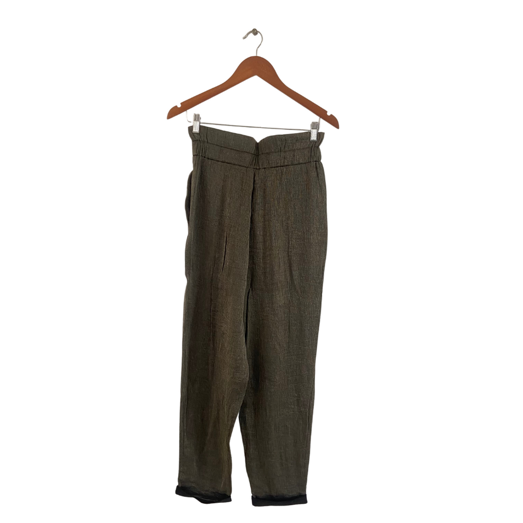 ZARA Bronze Cuffed Pants with Waist Tie | Gently Used |