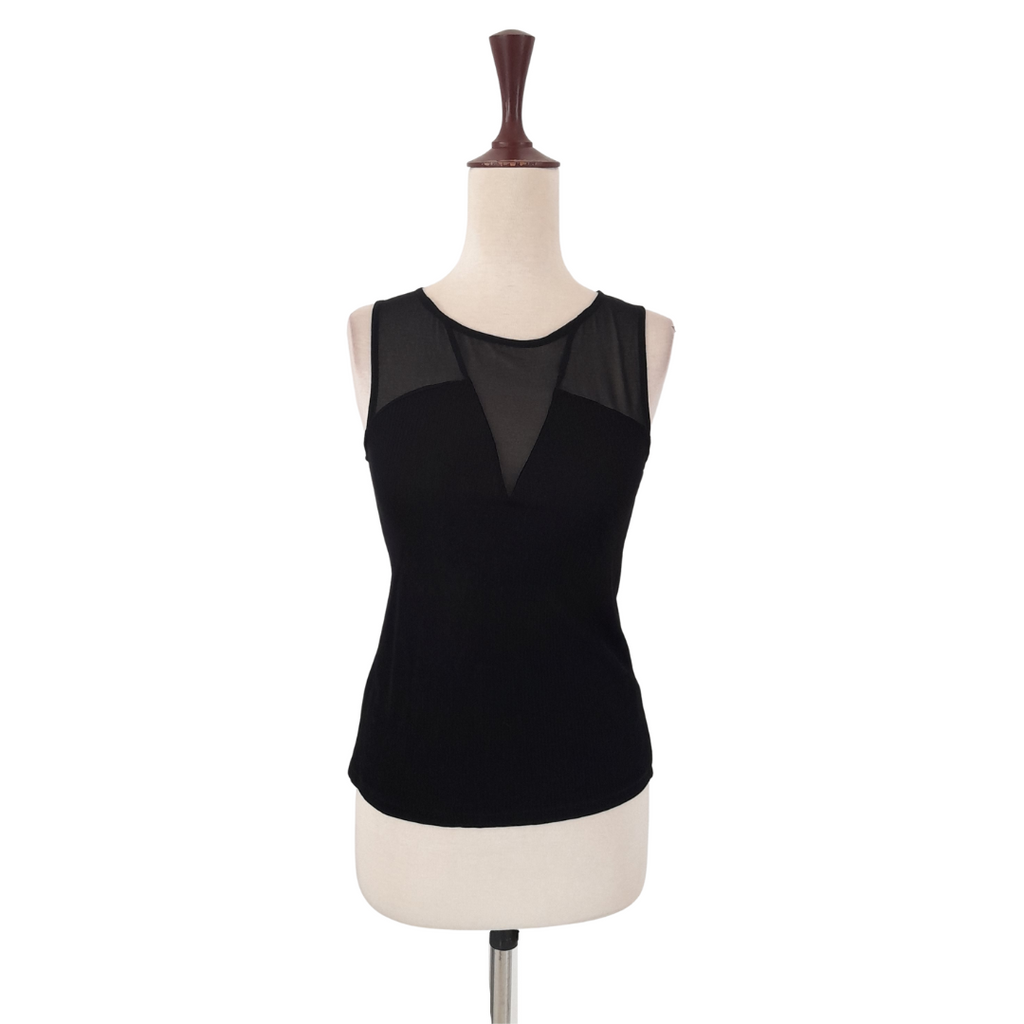 ZARA Black Semi-Sheer Sleeveless Blouse | Gently Used |