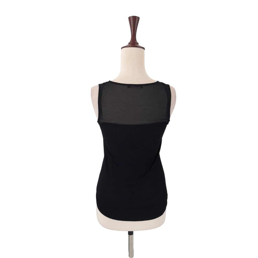 ZARA Black Semi-Sheer Sleeveless Blouse | Gently Used |