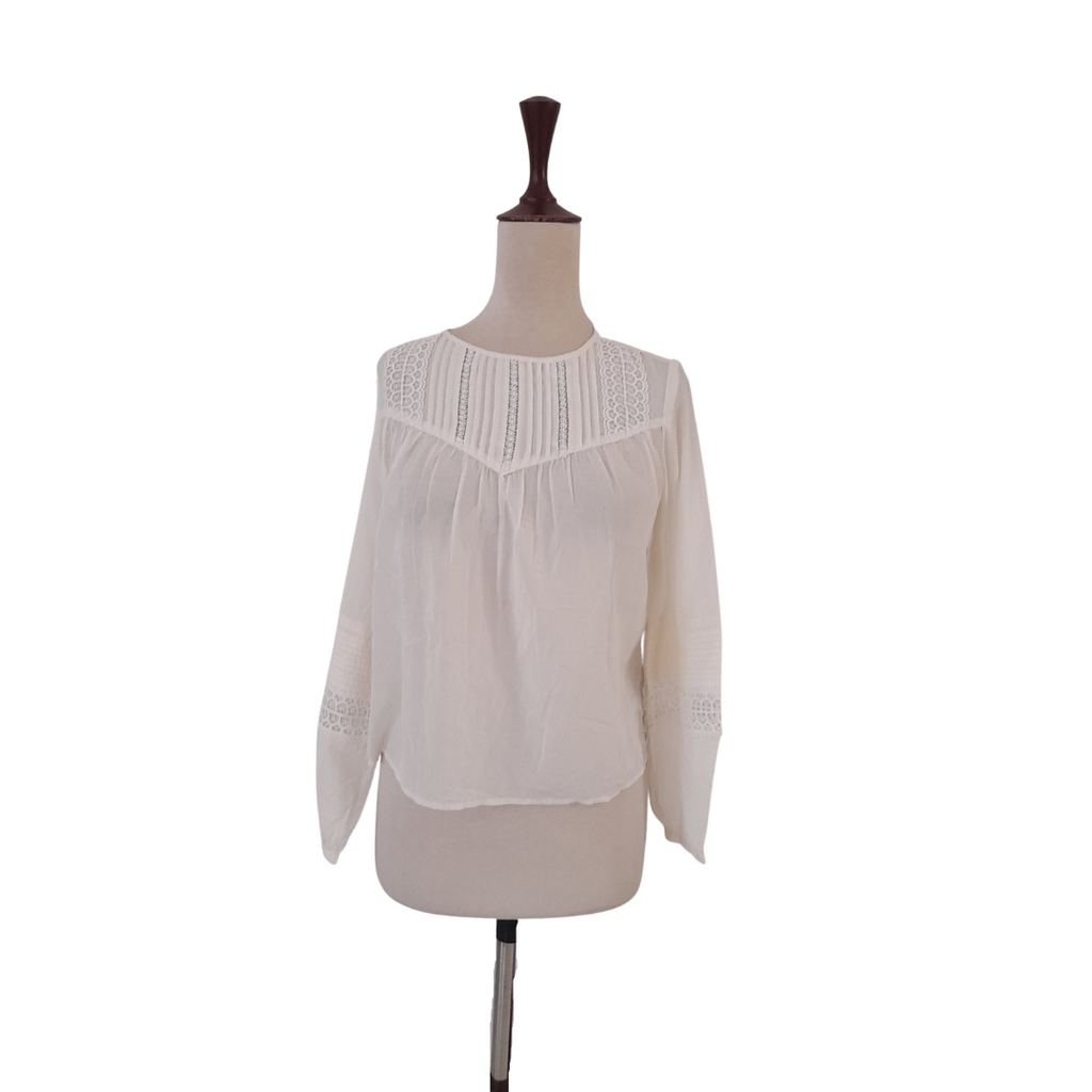 H&M White Lace Trim Blouse | Brand New |