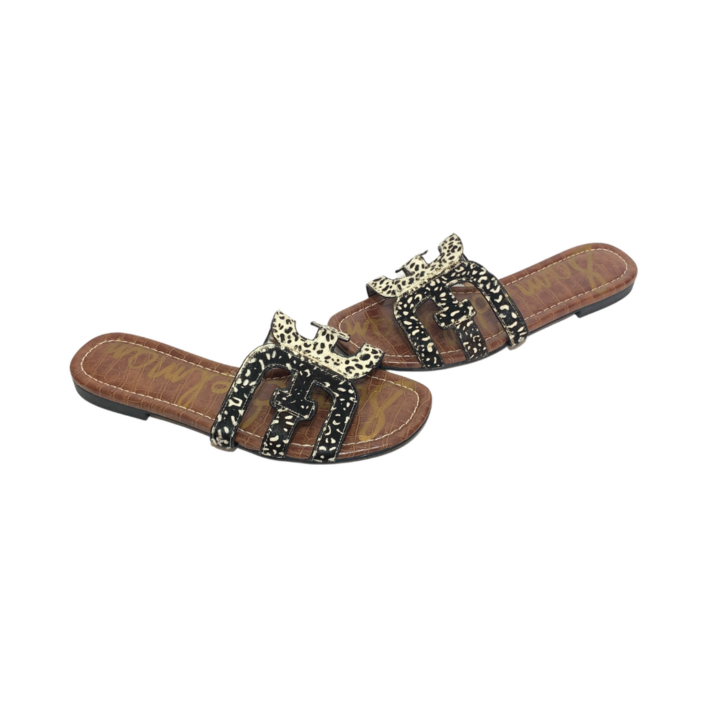 Sam Edelman Black & White Calf-hair 'Bay' Sandals | Like New |