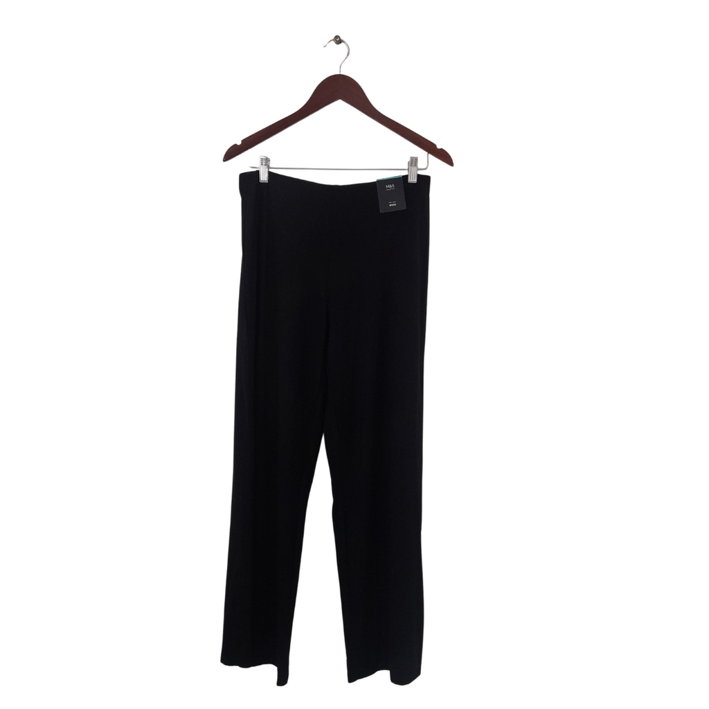 Marks & Spencer Collection Black Mid-rise Wide-leg Pants | Brand New |