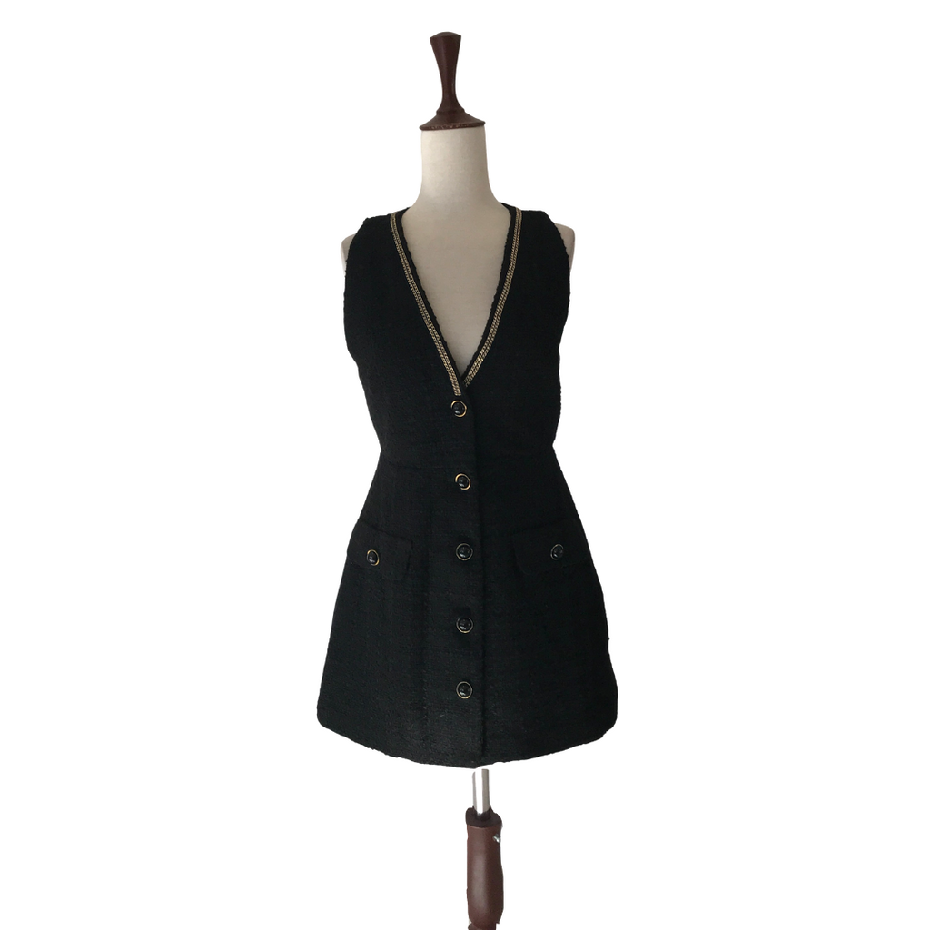 ZARA Black Gold Chain Sleeveless Jacket | Gently Used |