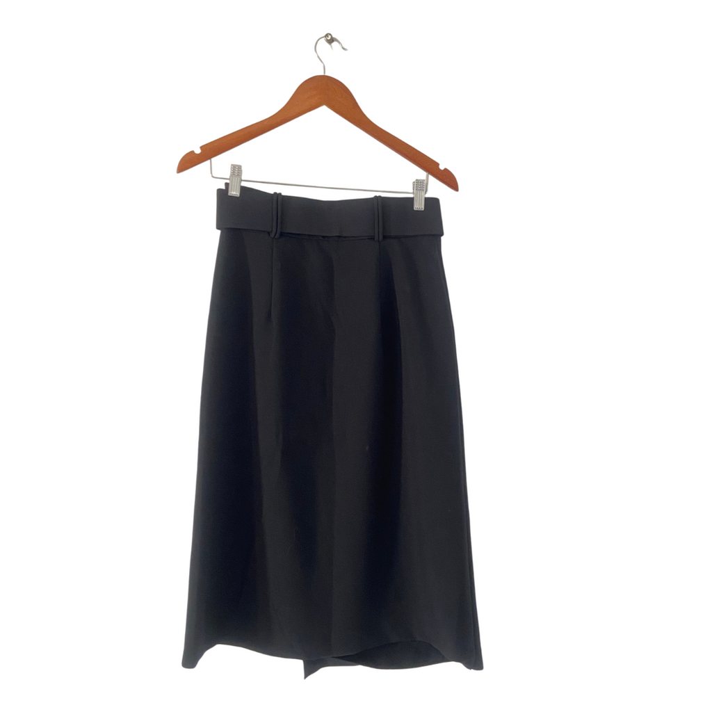 ZARA Black Midi Skirt with Belt | Gently Used |