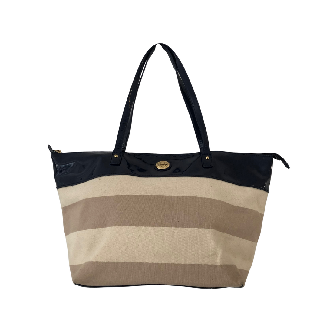 Tommy Hilfiger Beige & Navy Striped Tote | Pre Loved |