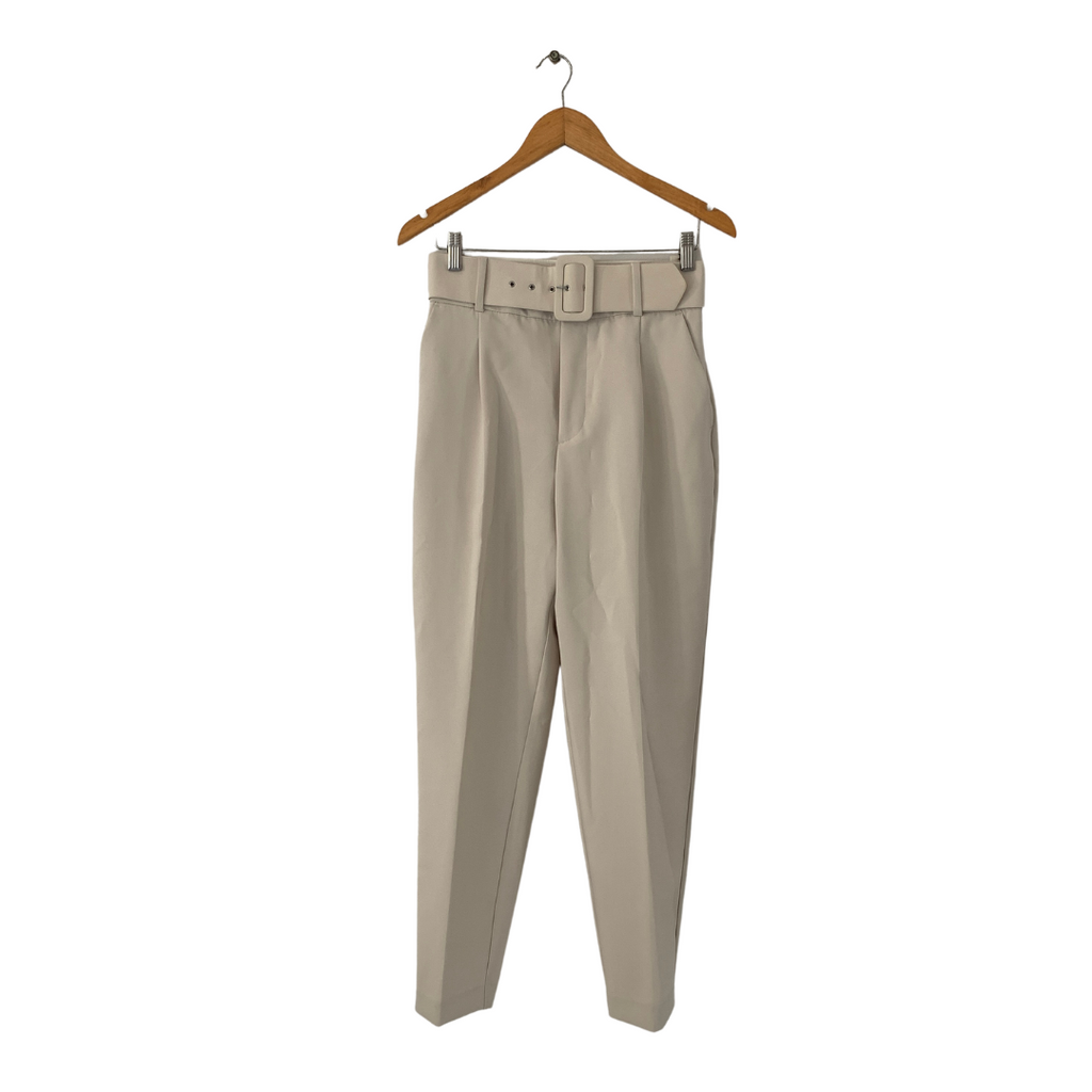 ZARA Beige Belted Pants | Brand New |