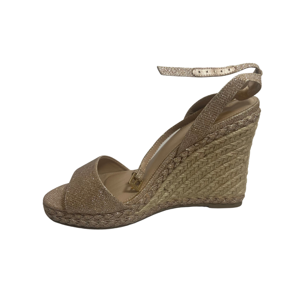 NEXT Metallic Glitter Jute Wedges | Brand New |