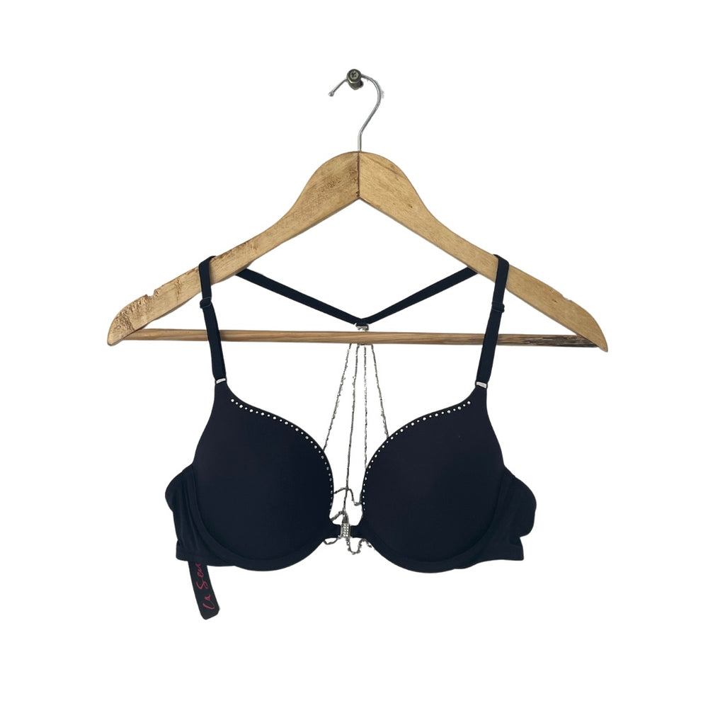 La Senza Black Rhinestone Back Bra | Brand New |