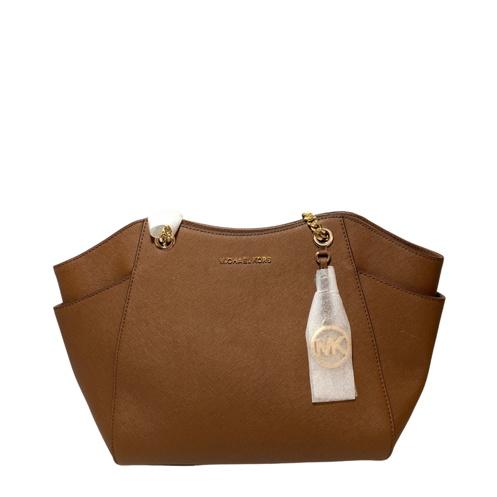 Michael Kors Jet Set Chain Tan Leather Tote | Brand New |