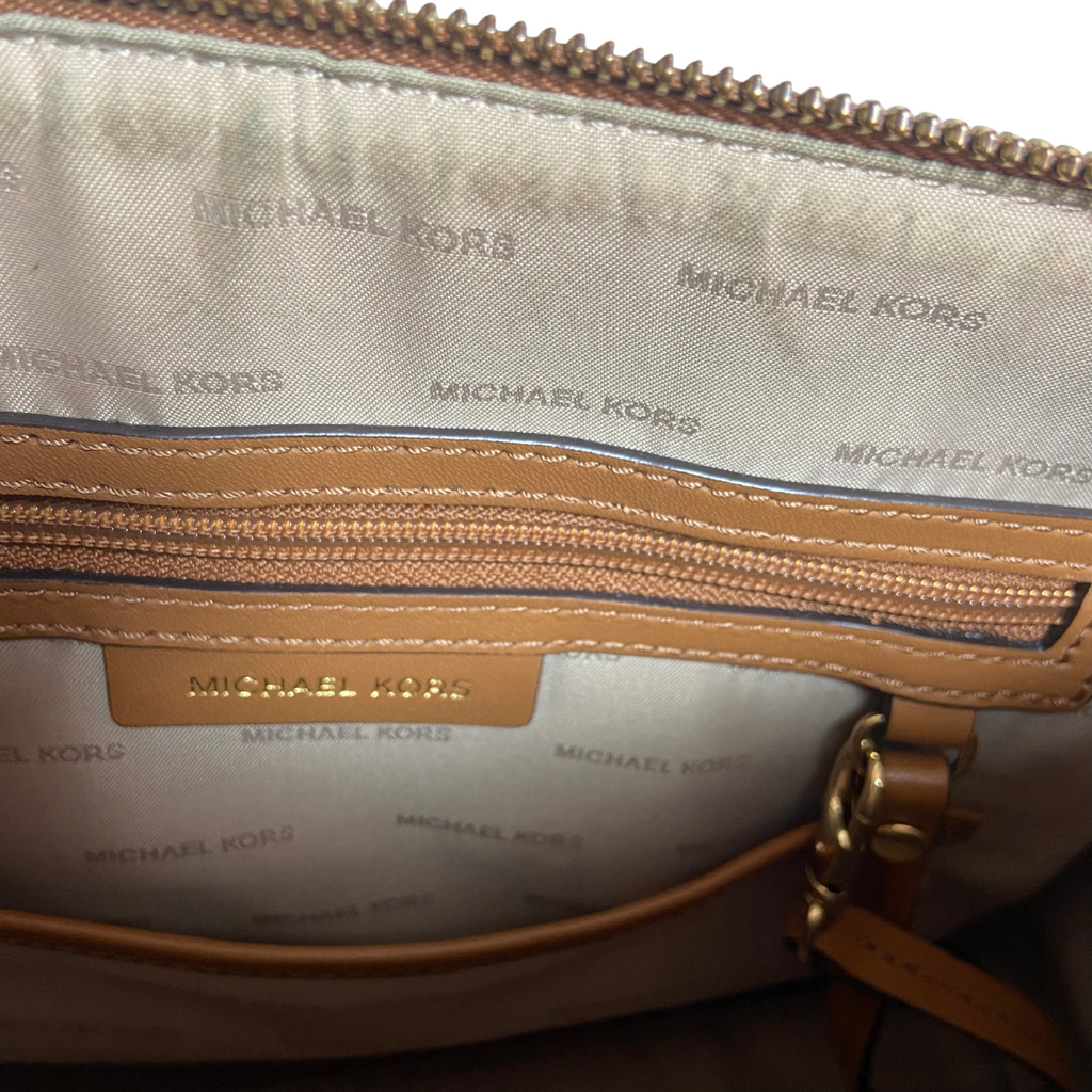 Michael Kors Tan and Orange 'Mercer' Dome Satchel | Pre Loved |