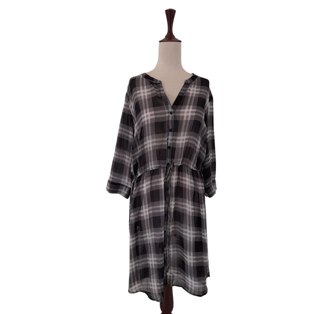 Old Navy Black & Grey Checked Tunic Dress | Gently Used |