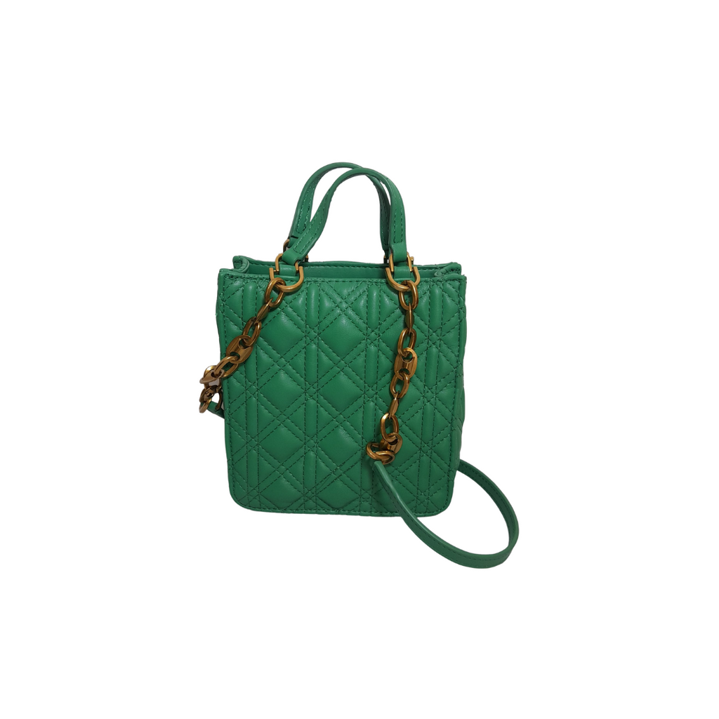 ZARA Green Quilted Faux Leather Shoulder Bag | Gently Used |