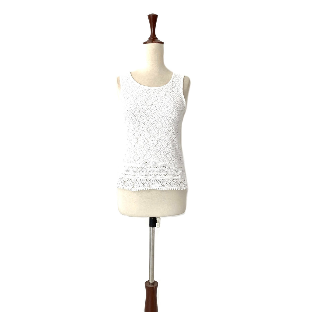 New Look White Lace Sleeveless Top | Gently Used |