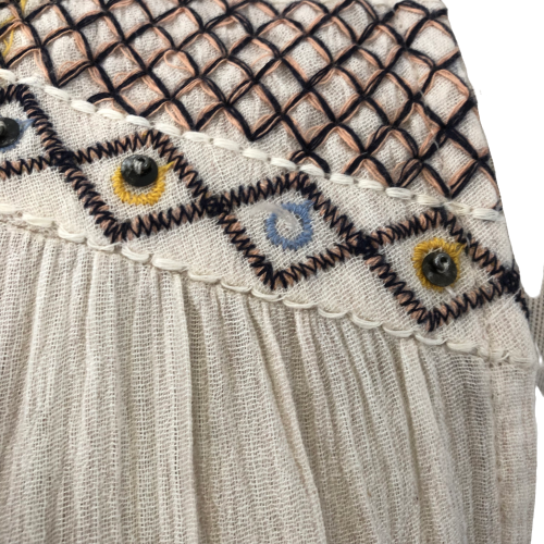 Stradivarius Cream Embroidered Sleeveless Summer Jacket | Pre Loved |