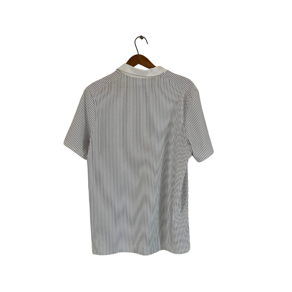 Nike Men’s Dry Fit Black & White Striped Polo Shirt | Pre Loved |