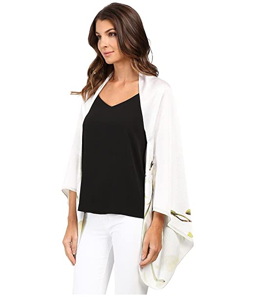 Ted Baker White Silk Printed Cape Scarf | Brand New |