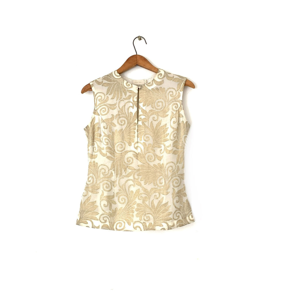 Rohit Bal Cream & Gold Sleeveless Top | Pre Loved |