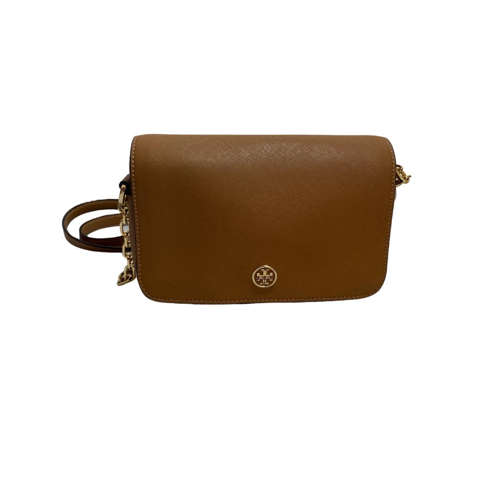 Tory Burch Brown Leather "Robinson" Chain Crossbody Bag | Gently Used |