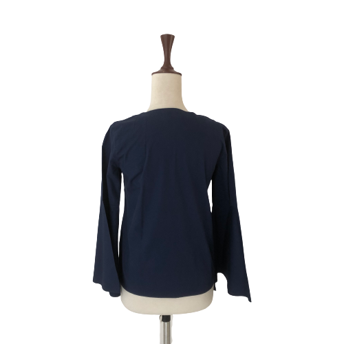 ZARA Navy Bell-sleeves Top | Gently Used |