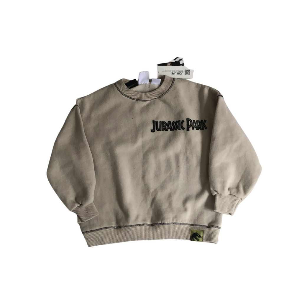ZARA Beige Jurassic Park Sweatshirt (4-5 years) | Brand New |