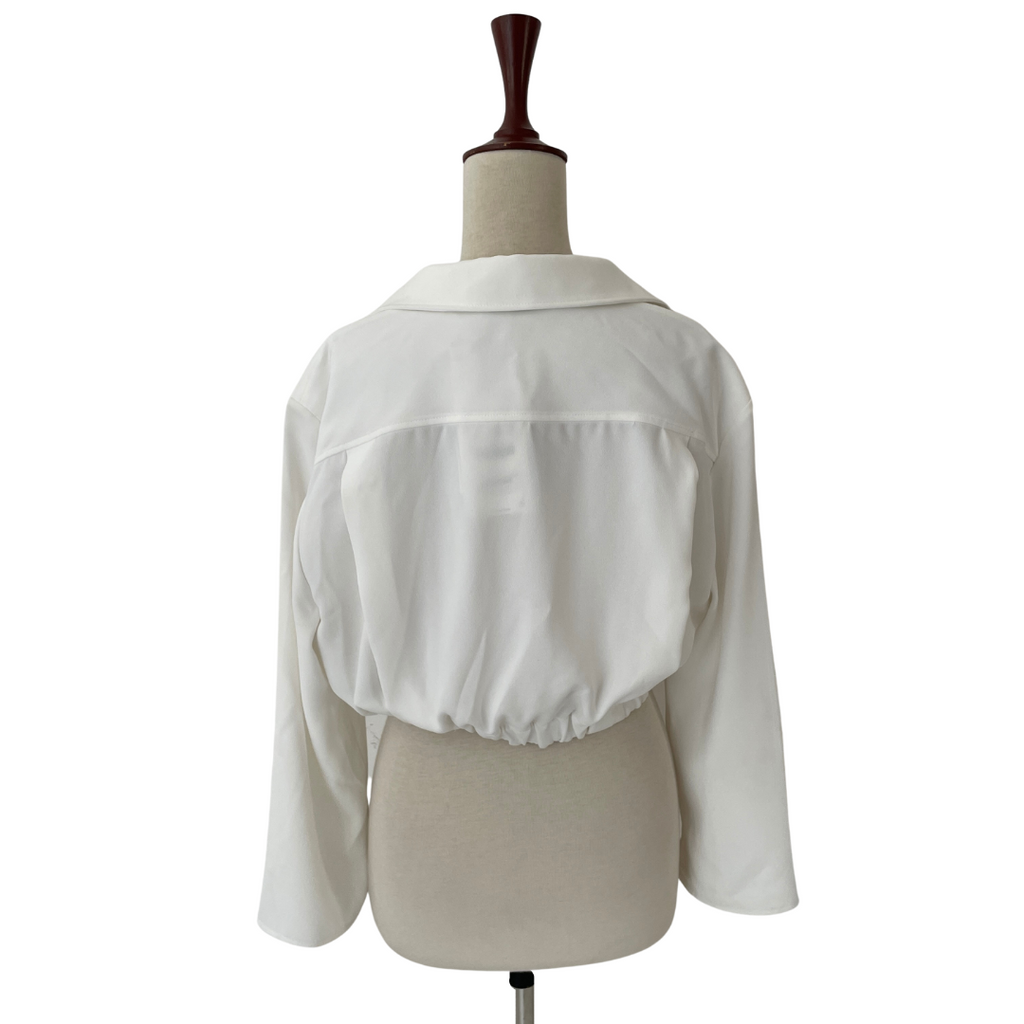 ZARA White Cropped Collared Shirt | Brand New |