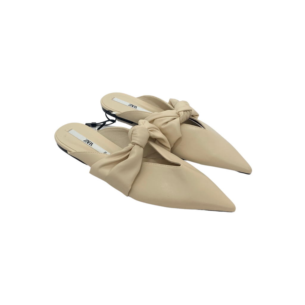 ZARA Cream Pointed Mules | Brand New |