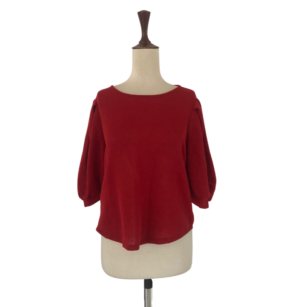 Mango Red Puffed Sleeves Top | Brand New |