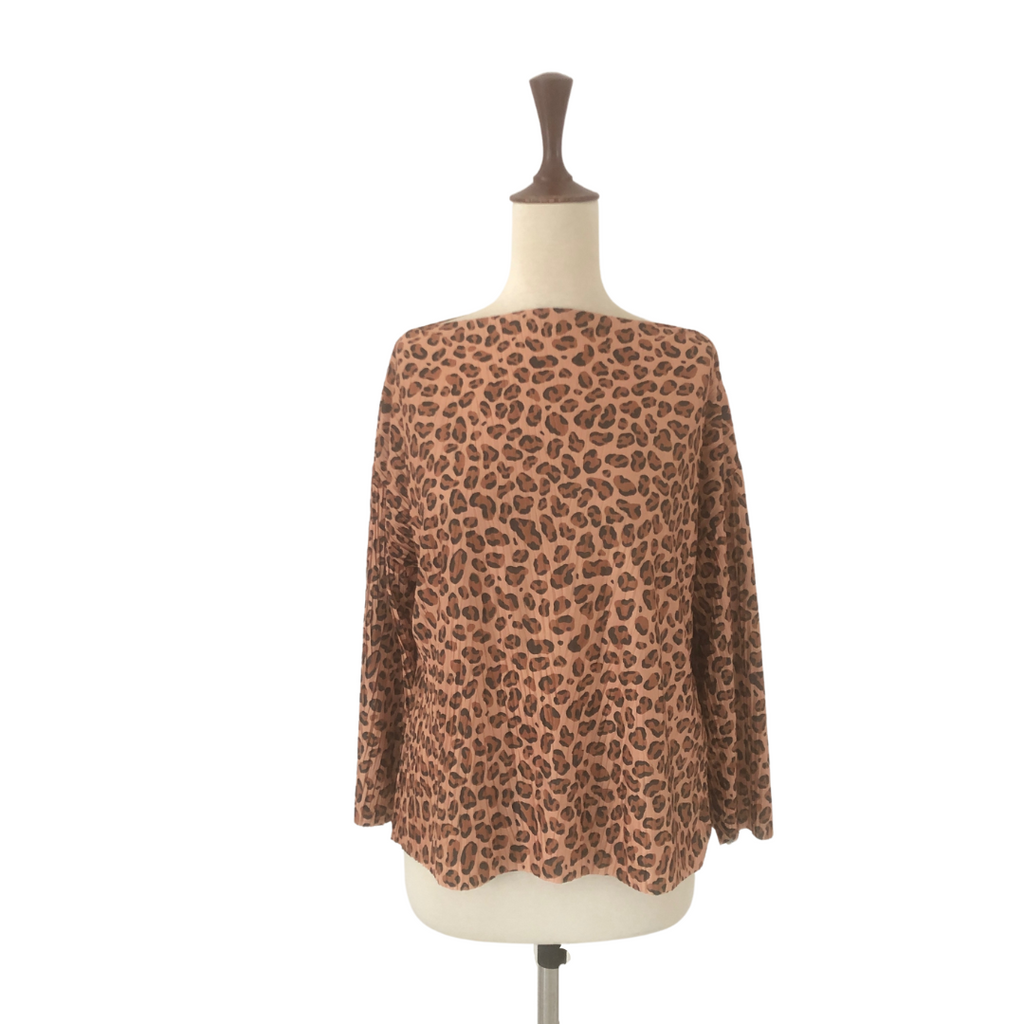 ZARA Cheetah Print Boat-Neck Blouse | Gently Used |